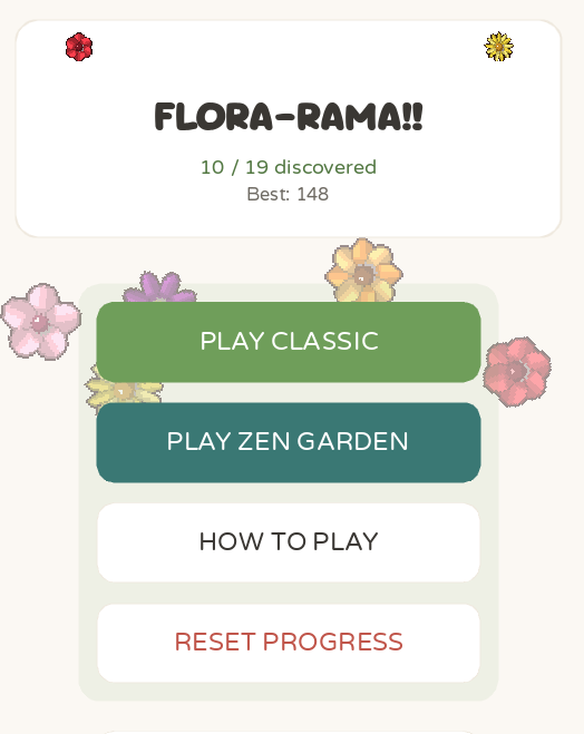Flora-Rama Main Menu